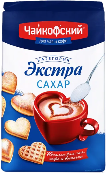Изображение Сахар песок Чайкофский белый экстра РусАгро-Тамбов м/у, 900 г