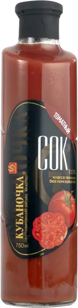 Изображение Сок Кубаночка томат Гранд-Стар с/б, 0,75 л