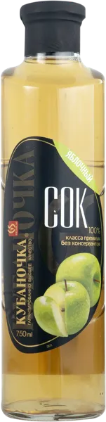 Изображение Сок Кубаночка яблоко Гранд-Стар с/б, 0,75 л