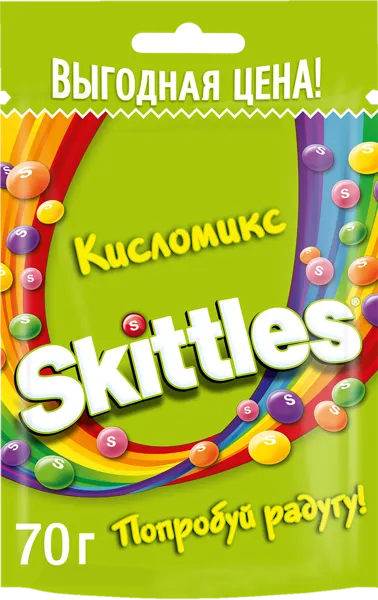 Изображение Драже в глазури Скитлс кисломикс Марс м/у, 70 г