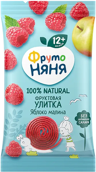 Изображение Фруктовые кусочки Фрутоняня улитка яблоко малина Прогресс м/у, 15 г