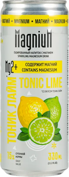 Изображение Напиток газ МагниуМ тоник лайм МПМ ж/б, 0,33 л