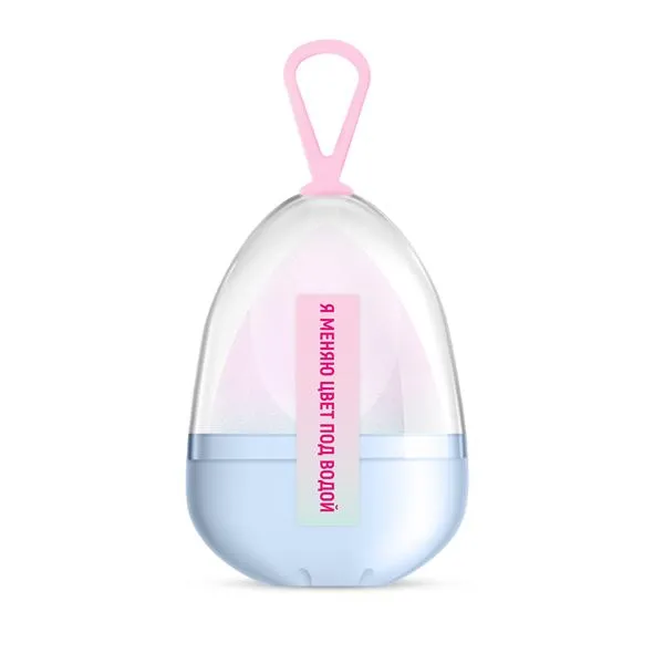 Изображение Спонж для макияжа Соломия меняющий цвет голуб розов Соломия Косметикс п/у, 1 шт