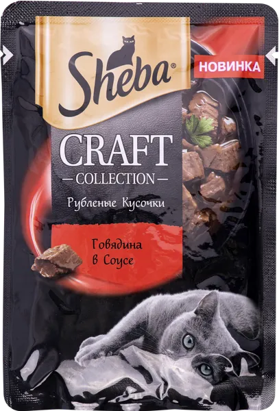 Изображение Корм для кошек Шеба Крафт говядина в соусе Марс м/у, 75 г