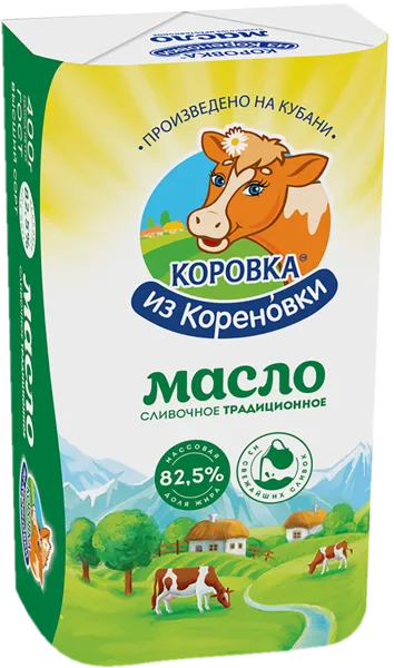 Изображение Масло 82,5% сливочное Коровка из Кореновки традиционное Кореновский МКК м/у, 400 г