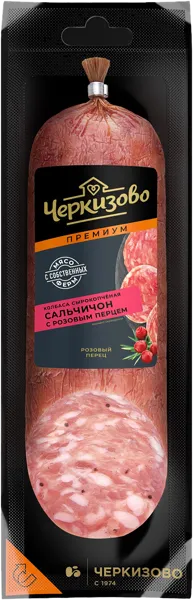 Изображение Колбаса сырокопченая Черкизово Премиум сальчичон с розовым перце ЧМПЗ в/у, 300 г