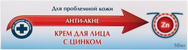 Изображение Крем для лица ЗД цинк от акне Зеленая дубрава к/у, 50 мл