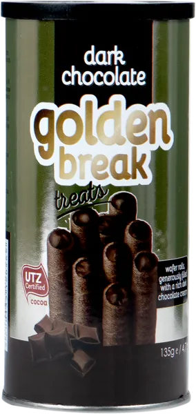 Изображение Вафельные трубочки Голден Брэйк Тритс шоколад Квартет ж/б, 135 г