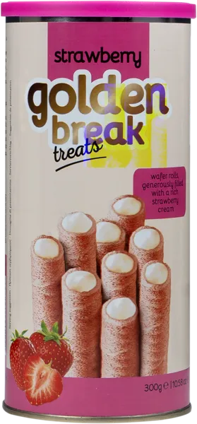 Изображение Вафельные трубочки Голден Брэйк Тритс клубника Квартет ж/б, 300 г