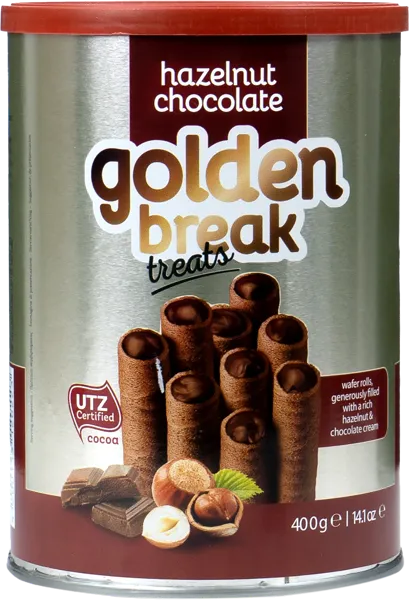 Изображение Вафельные трубочки Голден Брэйк Тритс орех Квартет ж/б, 400 г