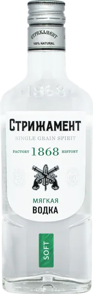 Изображение Водка Спирт Люкс 40% Стрижамент мягкая фляжка Стрижамент с/б, 0,25 л