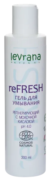 Изображение Гель очищение для лица Леврана БИО рефреш молочная кислота Леврана ООО п/у, 200 мл