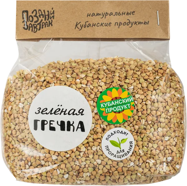 Изображение Зерно для проращивания Поздний завтрак гречка зеленая Поздний завтрак лайф п/у, 700 г
