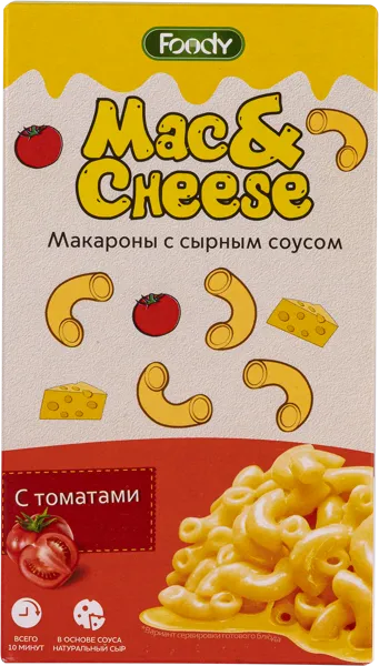 Изображение Макароны с сырным соусом Фуди с томатами Фуди кор, 143 г