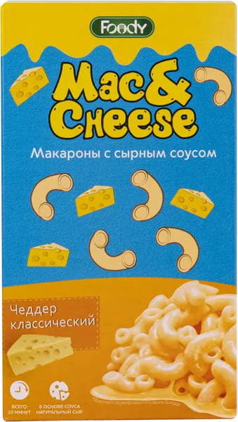 Изображение Макароны с сырным соусом Фуди чеддер Фуди кор, 143 г