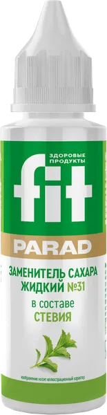 Изображение Заменитель сахара жидкий №31 ФитПарад на стевии Питэко кор, 30 г