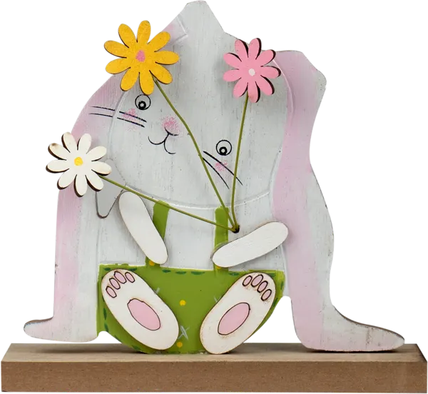 Изображение Фигурка 15см на подставке Кеминг декорис кролик с цветком Кеминг , 1 шт