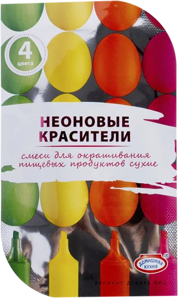 Изображение Красители пищевые Домашняя кухня неоновые 4 цвета Топ Продукт м/у, 1 шт