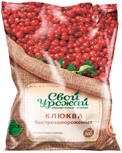 Изображение Ягоды замороженные Свой Урожай клюква садовая РПК м/у, 300 г