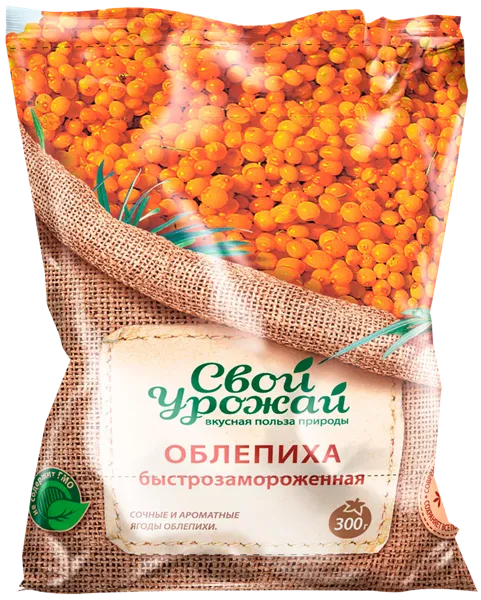 Изображение Ягоды замороженные Свой Урожай облепиха РПК м/у, 300 г