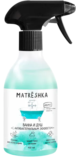 Изображение Средство для ванной спрей Матрешка БИО чистящее КубаньБытХим п/у, 450 мл