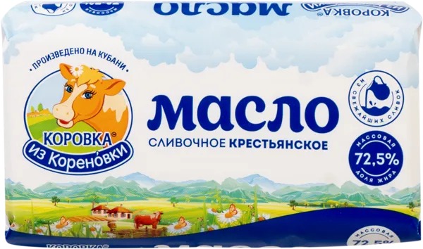 Изображение Масло 72,5% сливочное Коровка из Кореновки крестьянское Кореновский МКК м/у, 400 г