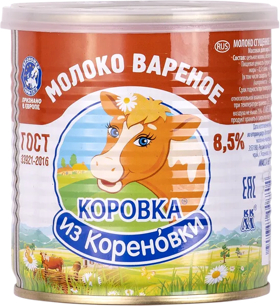 Изображение Молоко сгущенное 8,5% Коровка из Кореновки вареное Кореновский МКК ж/б, 360 г