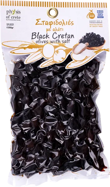 Изображение Оливки с косточкой Физис оф Крит стафидоли черные Асмарианаки Мария в/у, 250 г