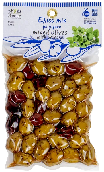 Изображение Оливки с орегано Физис оф Крит микс Асмарианаки Мария в/у, 250 г
