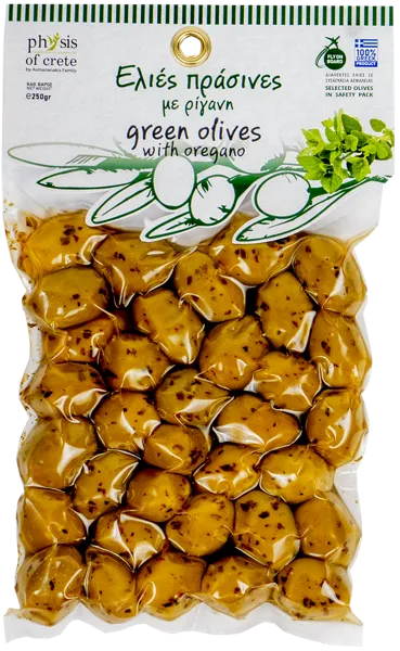 Изображение Оливки с орегано Физис оф Крит каламата зеленые Асмарианаки Мария в/у, 250 г