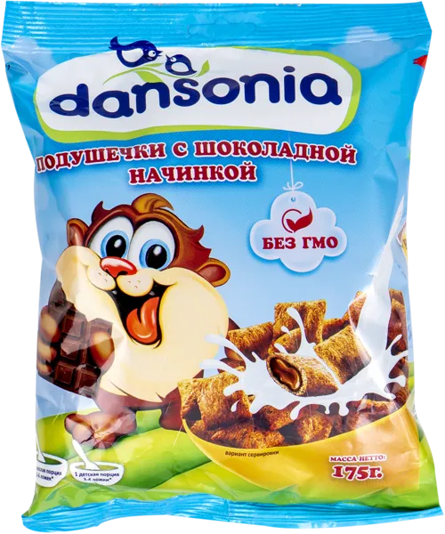 Изображение Готовый завтрак Дансония подушечки шоколад Дансония м/у, 175 г