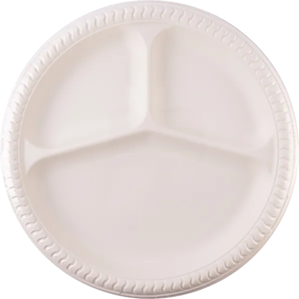 Изображение Одноразовая посуда 25см Биопосуда менажница белая Шанхай СанРайз м/у, 3 шт