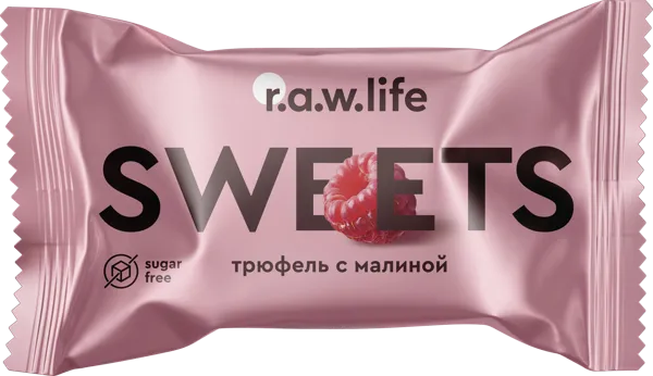 Изображение Конфета без сахара Рав лайф малиновый трюфель РоуЛайф м/у, 17 г