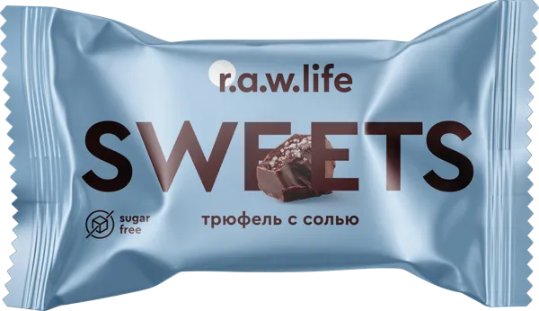 Изображение Конфета без сахара Рав лайф трюфель с солью РоуЛайф м/у, 17 г