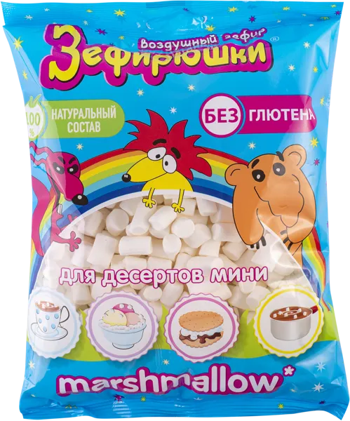 Изображение Зефир маршмеллоу Зефирюшки для десертов мини Сладкая сказка м/у, 125 г