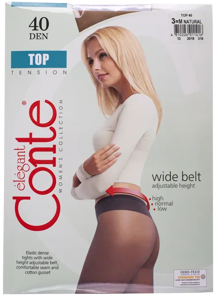 Изображение Колготки 40 ден размер 3 Конте топ натурал Конте СПА м/у, 1 шт