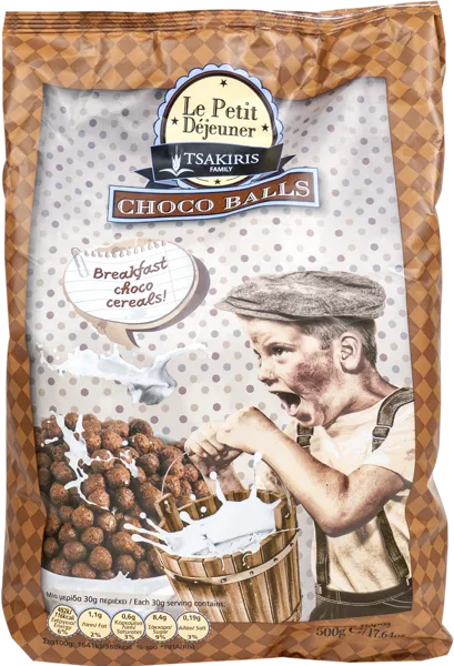 Изображение Готовый завтрак Ле Пети Дежени шарики шоколадные Тсакирис Фэмели кор, 500 г