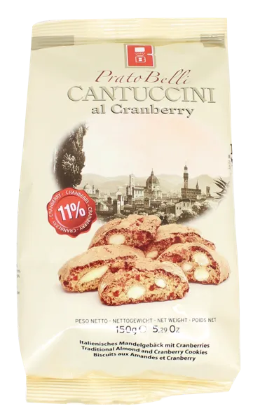 Изображение Кантуччини Бискоттифичио Белли с миндалем и клюквой Бискоттифичио м/у, 150 г