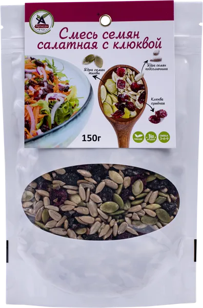 Изображение Семечки для салата Артисан фудс ассорти с клюквой Арутюнян К.В. ИП м/у, 150 г