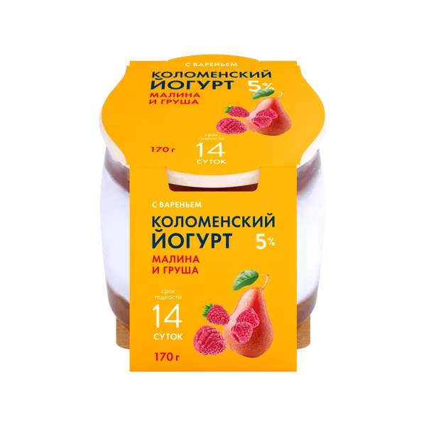 Изображение Йогурт 5% Коломенское малина груша Коломенское с/б, 170 г