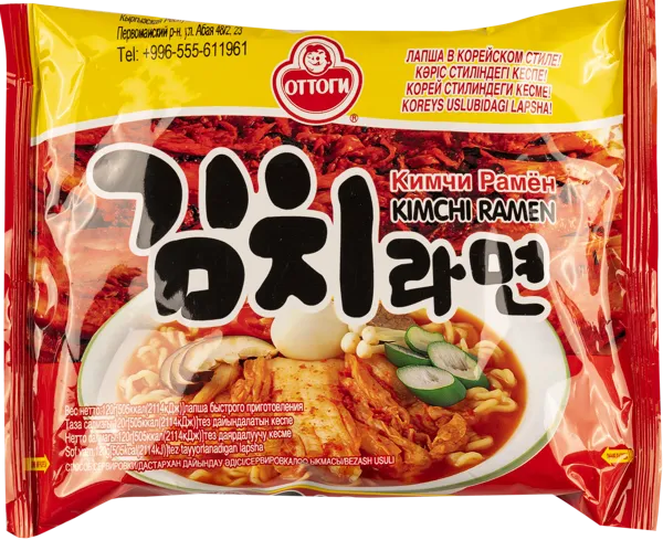 Изображение Лапша быстрого приготовления Оттоги рамен со вкусом кимчи Оттоги м/у, 120 г