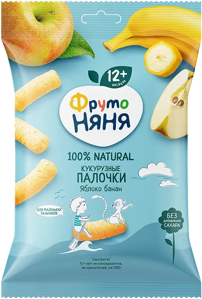 Изображение Кукурузные палочки с 12 мес Фрутоняня яблоко банан Прогресс м/у, 20 г