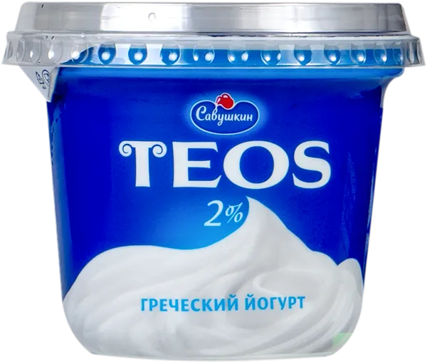 Изображение Йогурт 2% греческий Теос натуральный Савушкин продукт п/б, 250 г