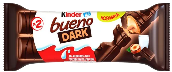 Изображение Батончик вафельный Киндер Буэно Дарк молочно-ореховая начинка Ферреро м/у, 43 г