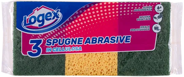 Изображение Губка для посуды Лоджекс классика целлюлоза Сисма м/у, 3 шт