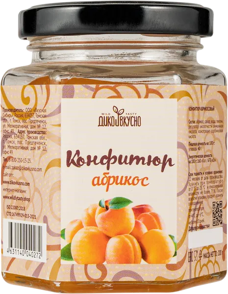 Изображение Конфитюр Дико вкусно абрикос Вкусная Сибирь с\б, 200 г