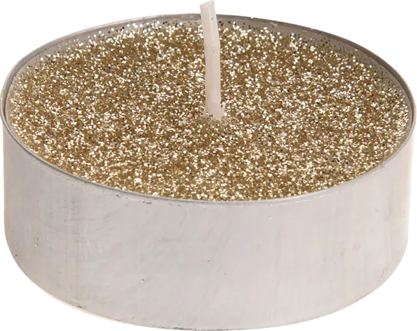 Изображение Свеча 3,7см чайная Купман золотистая с блестками Купман Интернэшнл , 8 шт