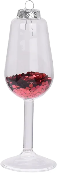 Изображение Елочное украшение 11,5см стекло Купман бокал с блестками Купман Интернэшнл , 1 шт