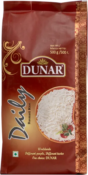 Изображение Рис длиннозерный Дунар басмати дейли Дунар Фудс Лтд. м/у, 500 г