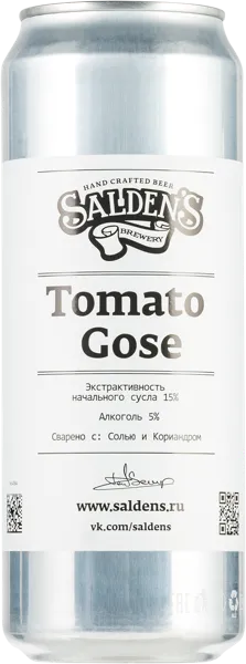 Изображение Пивной напиток светлое Гезе 5,0% Салденс томато гозе Добрый хмель ж/б, 0,45 л